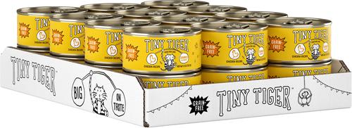 Show full view: Tiny Tiger Grain-Free Chunks in Gravy Chicken Recipe Canned Cat Food, 3-oz can, case of 24 slide 3 of 11