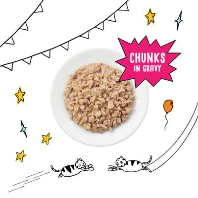 Show full view: Tiny Tiger Grain-Free Chunks in Gravy Turkey Recipe Canned Cat Food, 3-oz can, case of 24 slide 5 of 11