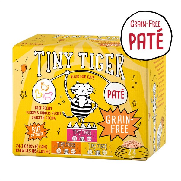 Tiny Tiger Grain-Free Pate Beef & Poultry Recipes Variety Pack Canned Cat Food