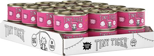 Show full view: Tiny Tiger Grain-Free Pate Beef Recipe Canned Cat Food, 3-oz can, case of 24 slide 3 of 12