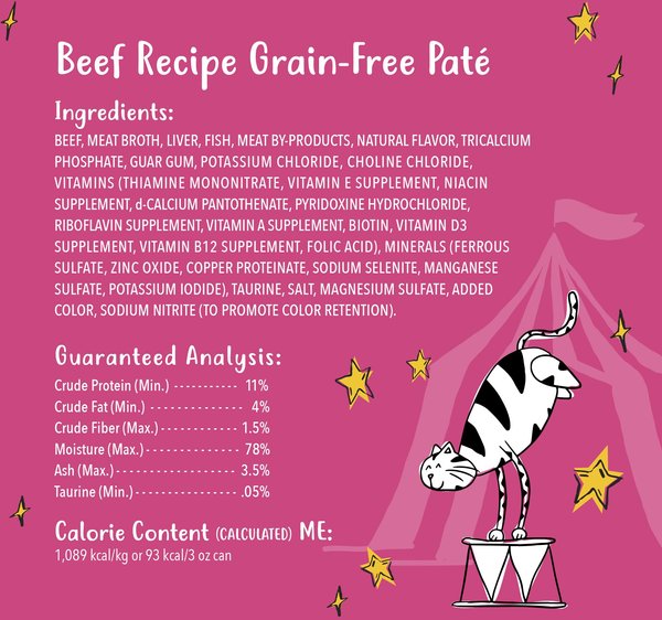 Show full view: Tiny Tiger Grain-Free Pate Beef Recipe Canned Cat Food, 3-oz can, case of 24 slide 7 of 12