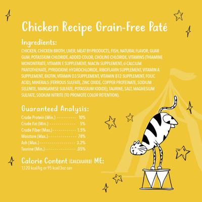Show full view: Tiny Tiger Grain-Free Pate Chicken Recipe Canned Cat Food, 3-oz can, case of 24 slide 7 of 12