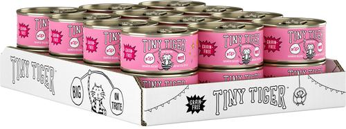 Show full view: Tiny Tiger Grain-Free Pate Salmon Recipe Canned Cat Food, 3-oz can, case of 24 slide 3 of 12