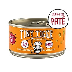 Tiny Tiger Grain-Free Pate Turkey & Giblets Recipe Canned Cat Food, 3-oz can, case of 24