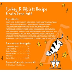Tiny Tiger Grain-Free Pate Turkey and Giblets Recipe Canned Cat Food, 3-oz can, case of 4