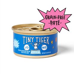 Tiny Tiger Kitten Pate Ocean Whitefish Recipe Grain-Free Canned Cat Food, 3-oz can, case of 24
