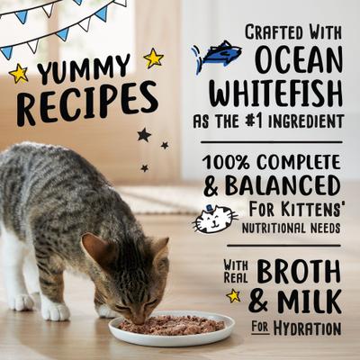 Show full view: Tiny Tiger Kitten Pate Ocean Whitefish Recipe Grain-Free Canned Cat Food, 3-oz can, case of 24 slide 5 of 8