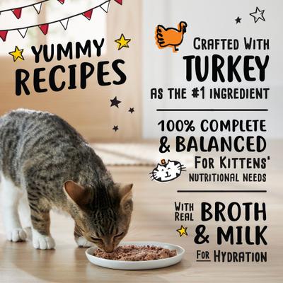 Show full view: Tiny Tiger Kitten Pate Turkey Recipe Grain-Free Canned Cat Food, 3-oz can, case of 24 slide 5 of 8