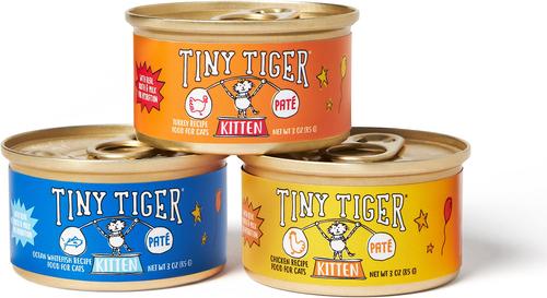 Show full view: Tiny Tiger Kitten Pate Turkey Recipe Grain-Free Canned Cat Food, 3-oz can, case of 24 slide 7 of 8