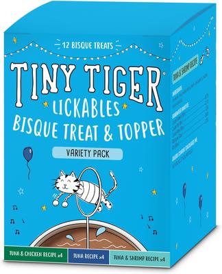 Show full view: Tiny Tiger Kitten Classic Variety Pack Whitefish & Poultry Pate Canned Food + Lickables Variety Pack Bisque Cat Treat & Topper slide 6 of 9
