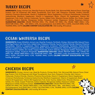 Show full view: Tiny Tiger Kitten Pate Variety Pack Whitefish & Poultry Recipe Grain-Free Canned Cat Food, 3-oz can, case of 24 slide 6 of 7