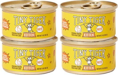 Show full view: Tiny Tiger Kitten Pate Chicken Recipe Grain-Free Canned Cat Food, 3-oz can, case of 4 slide 3 of 11