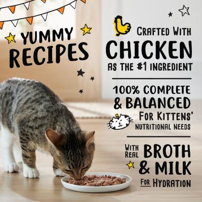 Show full view: Tiny Tiger Kitten Pate Chicken Recipe Grain-Free Canned Cat Food, 3-oz can, case of 4 slide 6 of 11
