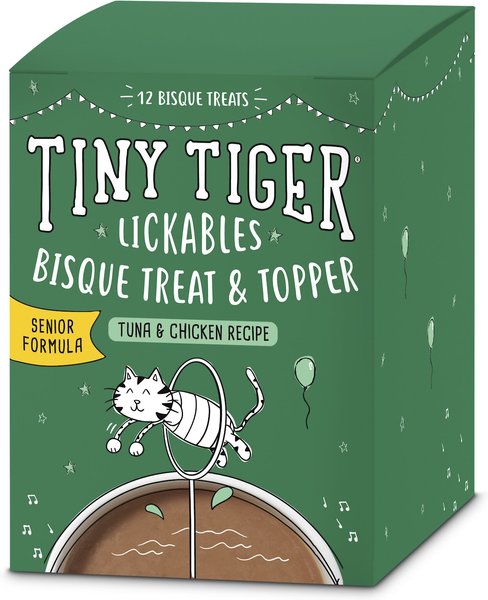 Show full view: Tiny Tiger Lickables Bisque Senior Formula, Tuna & Chicken Recipe Cat Treat & Topper, 1.4-oz pouch, case of 12 slide 9 of 10