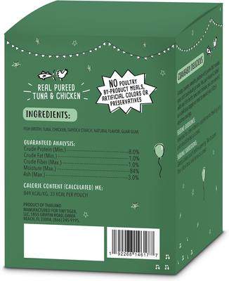 Show full view: Tiny Tiger Lickables Bisque Tuna & Chicken Recipe Cat Treat & Topper, 1.4-oz pouch, case of 12 slide 3 of 10