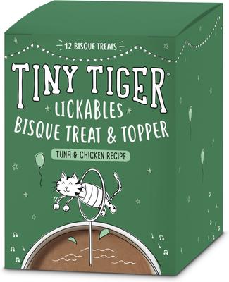 Show full view: Tiny Tiger Lickables Bisque Tuna & Chicken Recipe Cat Treat & Topper, 1.4-oz pouch, case of 12 slide 7 of 10