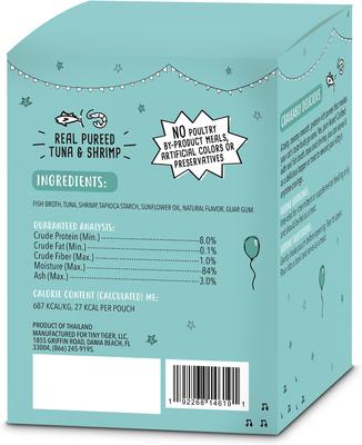 Show full view: Tiny Tiger Lickables Bisque Tuna & Shrimp Recipe Cat Treat & Topper, 1.4-oz pouch, case of 12 slide 3 of 10