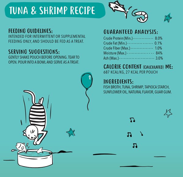 Show full view: Tiny Tiger Lickables Bisque Tuna & Shrimp Recipe Cat Treat & Topper, 1.4-oz pouch, case of 12 slide 4 of 10