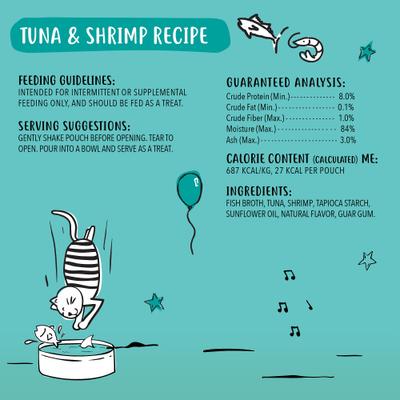 Show full view: Tiny Tiger Lickables Bisque Tuna & Shrimp Recipe Cat Treat & Topper, 1.4-oz pouch, case of 12 slide 4 of 10