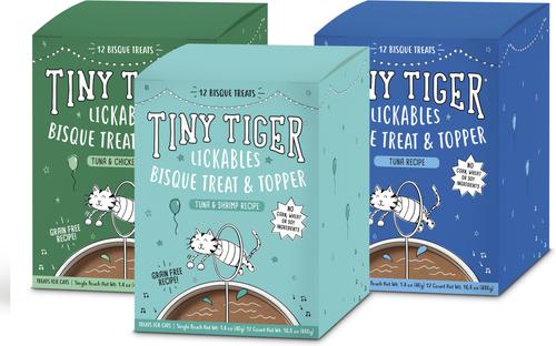 Show full view: Tiny Tiger Lickables Bisque Tuna & Shrimp Recipe Cat Treat & Topper, 1.4-oz pouch, case of 12 slide 8 of 10