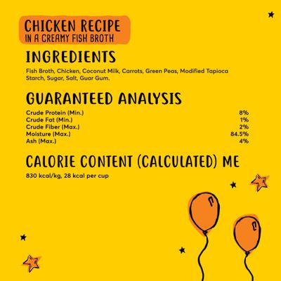 Show full view: Tiny Tiger Lickables Soup Chicken Recipe in a Creamy Fish Broth Cat Treat & Topper, 1.2-oz cup, bundle of 16  slide 5 of 10