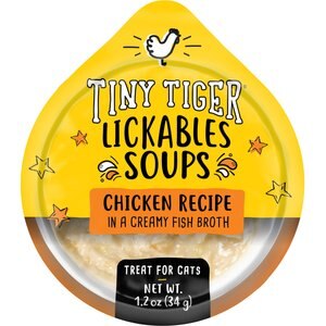 Tiny Tiger Lickables Soup Chicken Recipe in a Creamy Fish Broth Cat Treat & Topper, 1.2-oz cup, case of 8