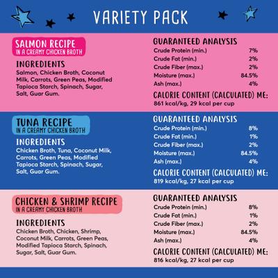 Show full view: Tiny Tiger Lickables Soup in Creamy Broth Variety Pack Cat Treat & Topper, 1.2-oz cup, bundle of 90  slide 4 of 9