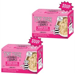Tiny Tiger Lickables Soup Salmon Recipe in a Creamy Chicken Broth Cat Treat & Topper, 1.2-oz cup, bundle of 16 