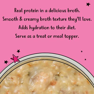 Show full view: Tiny Tiger Lickables Soup Salmon Recipe in a Creamy Chicken Broth Cat Treat & Topper, 1.2-oz cup, bundle of 16  slide 6 of 10