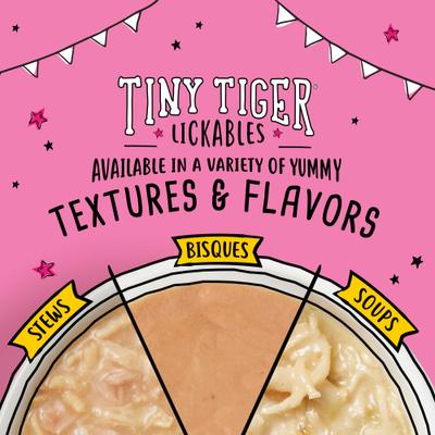 Show full view: Tiny Tiger Lickables Soup Salmon Recipe in a Creamy Chicken Broth Cat Treat & Topper, 1.2-oz cup, bundle of 24  slide 9 of 10