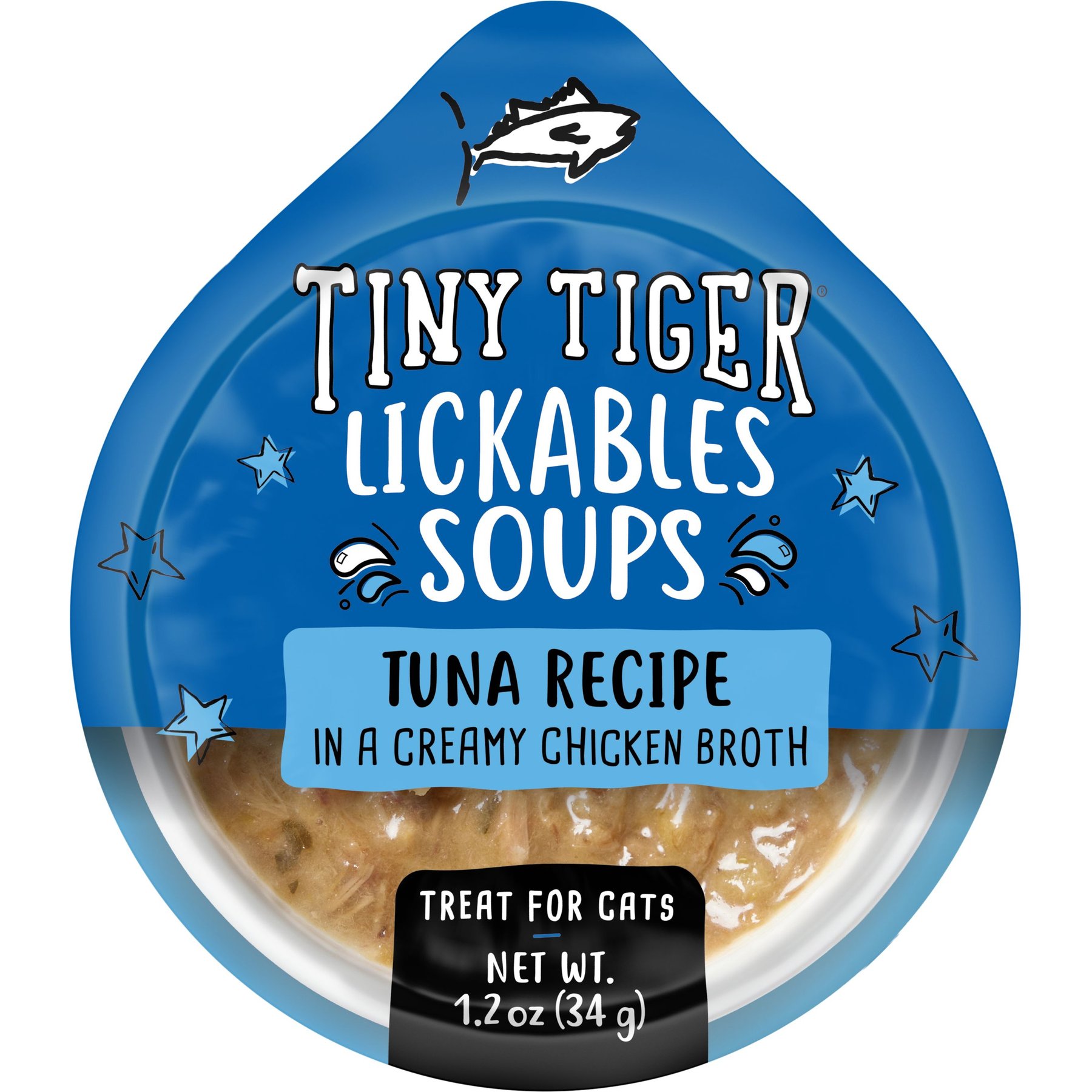 Tiny Tiger Lickables Soup Tuna Recipe in a Creamy Chicken Broth Cat Treat & Topper, 1.2-oz cup, bundle of 24