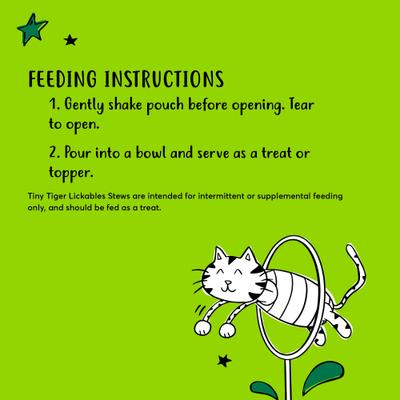 Show full view: Tiny Tiger Lickables Stew Senior Formula Chicken & Tuna Recipe Cat Treat & Topper, 1.4-oz pouch, bundle of 24  slide 7 of 10