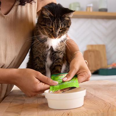 Show full view: Tiny Tiger Lickables Stew Senior Formula Chicken & Tuna Recipe Cat Treat & Topper, 1.4-oz pouch, bundle of 24  slide 8 of 10