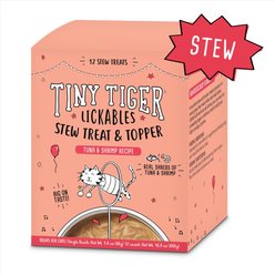 Tiny Tiger Lickables Stew Tuna & Shrimp Recipe Cat Treat & Topper, 1.4-oz pouch, case of 12 slide 2 of 8