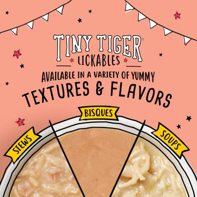 Show full view: Tiny Tiger Lickables Stew Tuna & Shrimp Recipe Cat Treat & Topper, 1.4-oz pouch, case of 12 slide 9 of 10