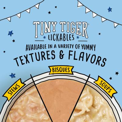 Show full view: Tiny Tiger Lickables Stew Tuna & Whitefish Recipe Cat Treat & Topper, 1.4-oz pouch, case of 12 slide 9 of 10