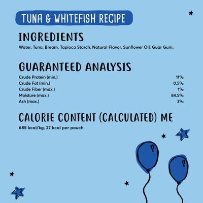 Show full view: Tiny Tiger Lickables Stew Tuna & Whitefish Recipe Cat Treat & Topper, 1.4-oz pouch, bundle of 24  slide 5 of 10