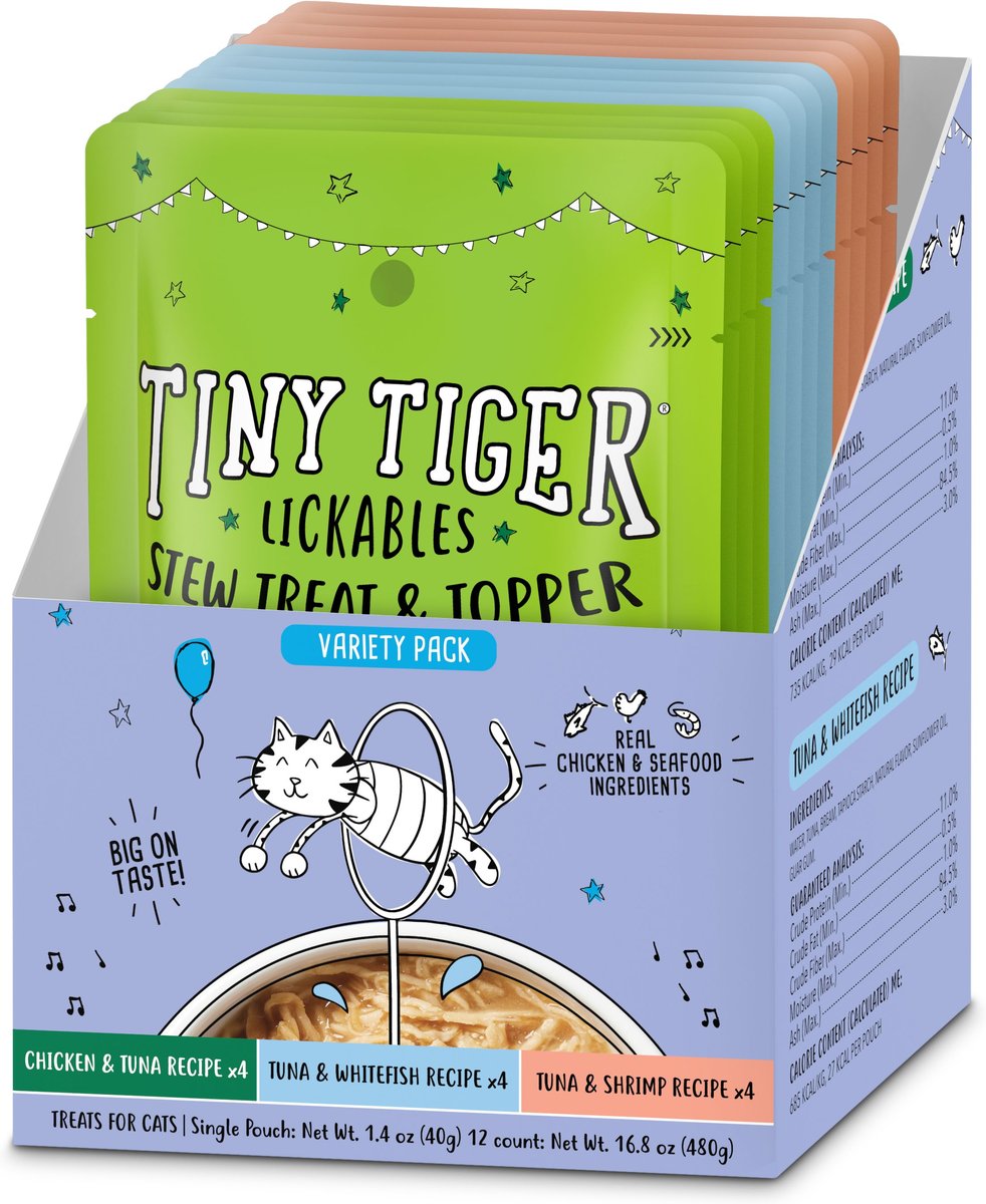 Tiny Tiger Lickables Stew Variety Pack Cat Treat & Topper