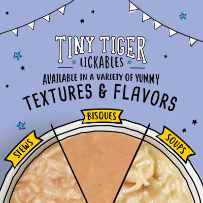 Show full view: Tiny Tiger Lickables Stew Variety Pack Cat Treat & Topper, 1.4-oz pouch, case of 12 slide 9 of 10