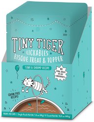 Tiny Tiger Lickables, Tuna & Shrimp Recipe, Bisque Cat Treat & Topper, 1.4-oz pouch, bundle of 24 