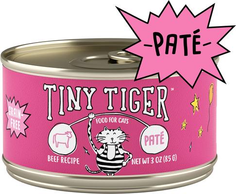 Show full view: Tiny Tiger Pate Beef Recipe Grain-Free Canned Food + Fancy Feast Classic Tender Beef Feast Canned Cat Food slide 2 of 9