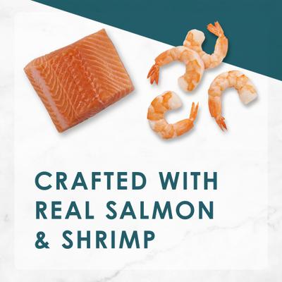 Show full view: Tiny Tiger Pate Seafood Recipe Grain-Free Canned Cat Food, 3-oz, case of 24 + Fancy Feast Classic Salmon & Shrimp Feast Canned Cat Food, 3-oz, case of 24 slide 9 of 9