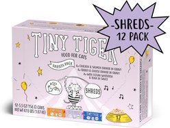 Tiny Tiger Savory Shreds In Gravy Variety Pack Canned Cat Food, 5.5-oz can, case of 12