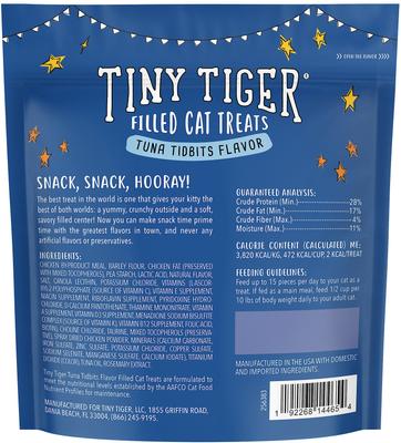 Show full view: Tiny Tiger Tuna Tidbits Flavor Filled Crunchy Cat Treats, 16-oz bag slide 3 of 7