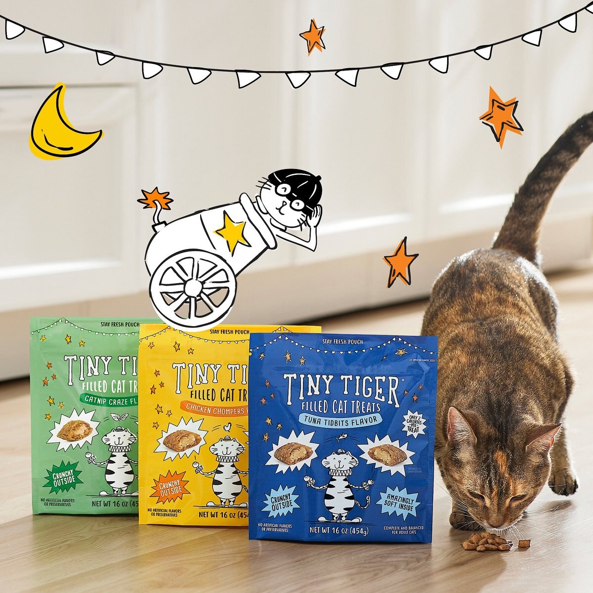 Tiny Tiger Tuna Tidbits Flavor Filled Crunchy Cat Treats