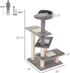 Tinyhomie 5-Level Revolving Stair 40-in Modern Cat Tree Scratcher with Play Center & Resting Perch, Gray slide 2 of 6