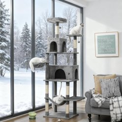 Tinyhomie 80-in Cotton Modern Cat Tree & Multi-Level Tower, Dark Gray