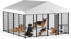 Tinyhomie Heavy Duty Outdoor with Roof Cover & Rotating Bowls Dog Kennel, Black, 10 x 10 x 6.5-ft slide 1 of 9