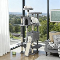 Tinyhomie Multi-Level 69-in Modern Cat Tree, Dark Gray
