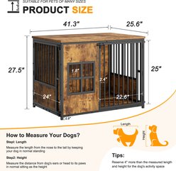 Tinyhomie Wooden Indoor Dog Crate with Storage Top, 42-in, Antique Brown slide 2 of 9